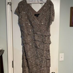 Scarlett Nite taupe sequined dress